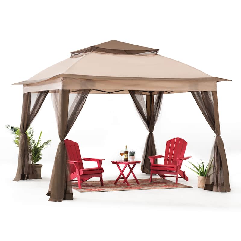 Sunjoy 11x11 ft.Pop-Up Gazebo with Netting and Carry Bag
