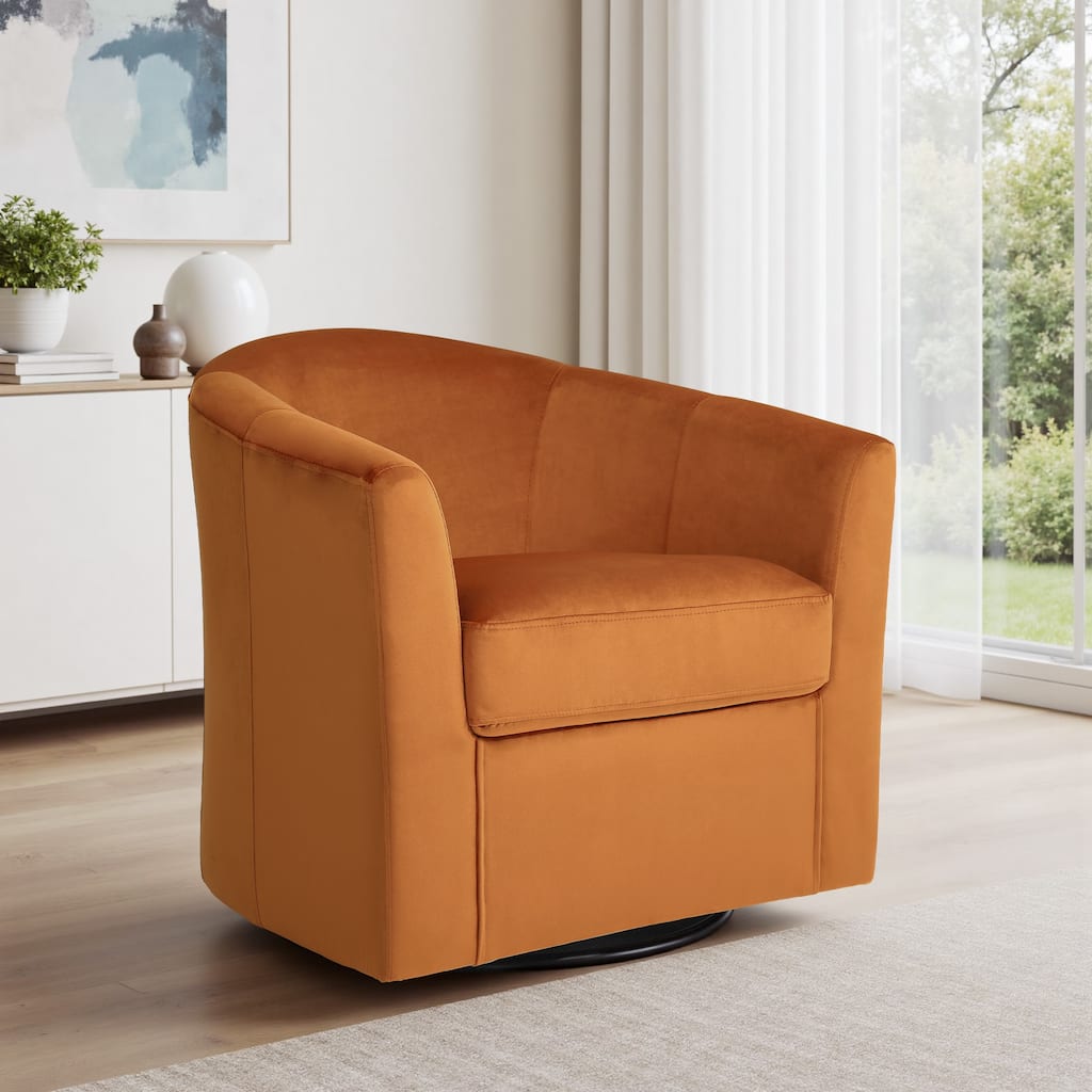 Modern Upholstered Accent Swivel Barrel Chair for Living Room
