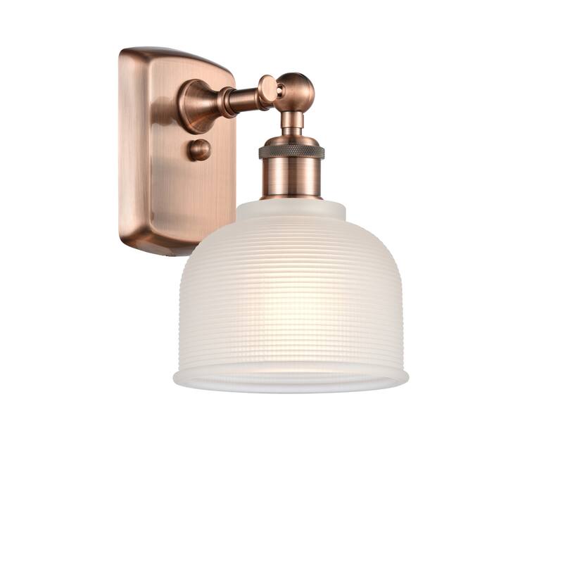 Innovations Lighting Dayton 11" Tall Bathroom Sconce - Antique Copper / White