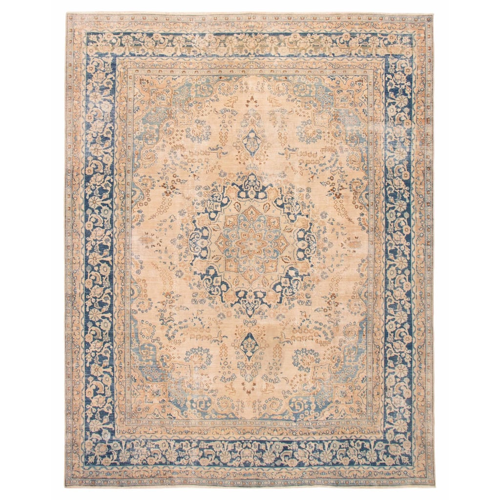 ECARPETGALLERY Hand-knotted Antalya Vintage Tan Wool Rug - 9'8 x 12'2