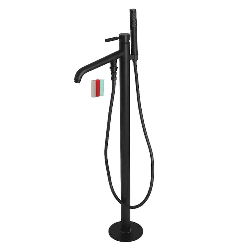 Kingston Brass Kaiser Floor Mounted Tub Filler with Built-In Diverter - Matte Black