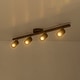 preview thumbnail 16 of 33, 4-Light Walnut Wood Grain Adjustable Linear Track Light 39.4in