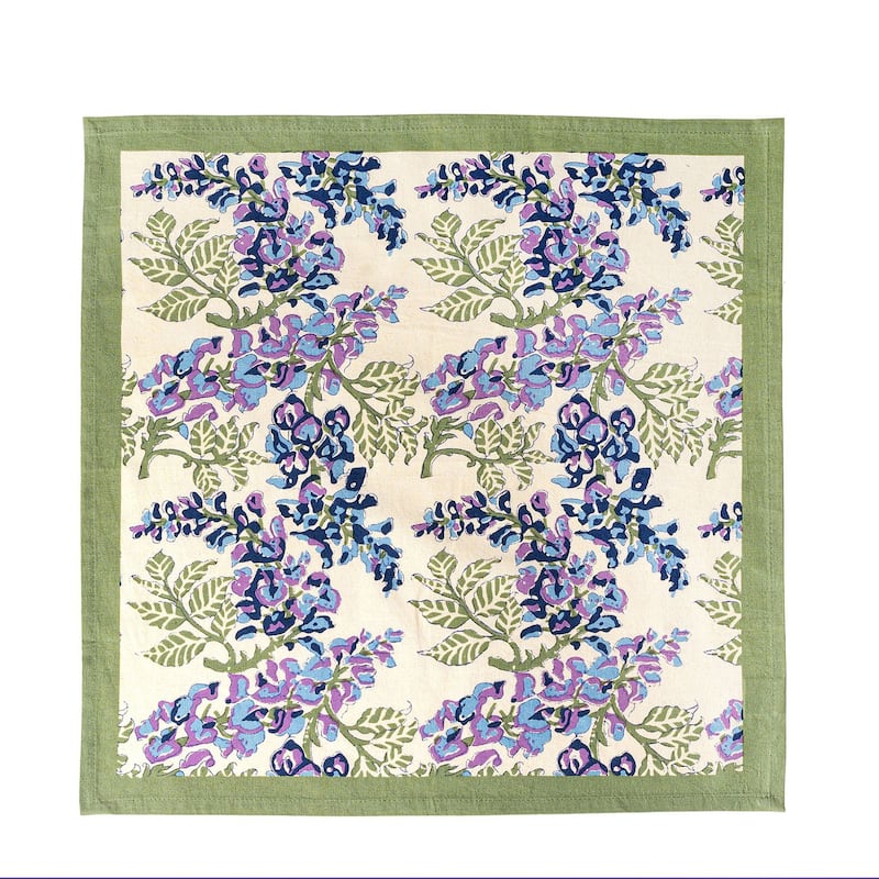 Couleur Nature Wisteria Napkins - Set of 6 - Green/Blue