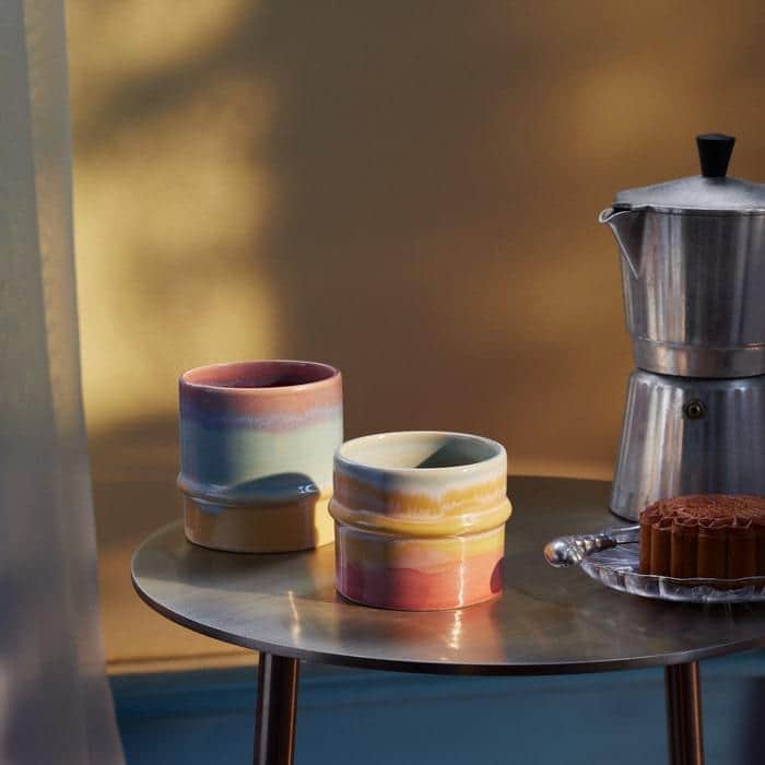 Kähler Poppery Mug, Pink/Mint/Yellow, V: 12.2 oz - 12.2 oz
