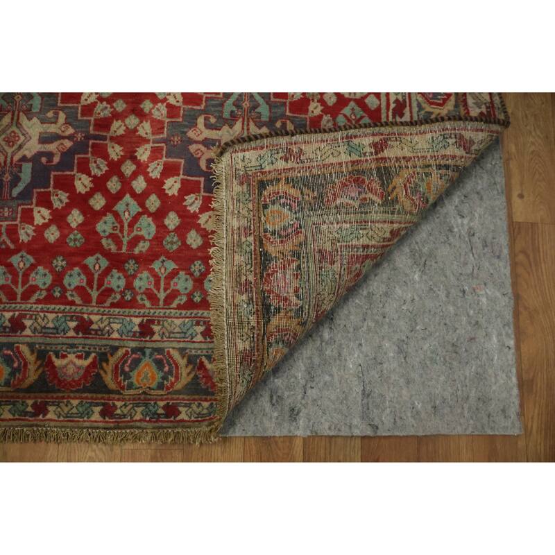Hand Knotted Oriental 100% Wool Carpet Traditional Tribal Red Shiraz Area Rug - 5' 2'' X 3' 10''