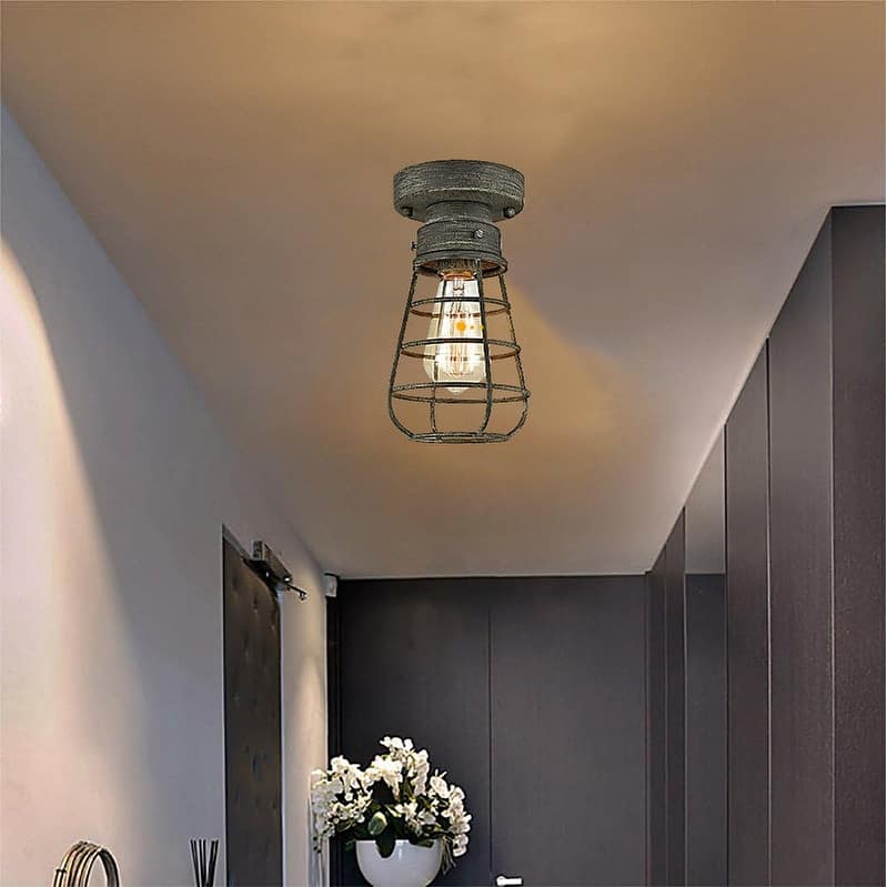 Farmhouse light fixture rust kitchen lamp ceiling iron, metal ceiling light