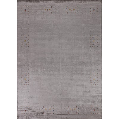 Tribal Gabbeh Oriental Area Rug Handmade Silk Carpet - 7'11" x 9'9"