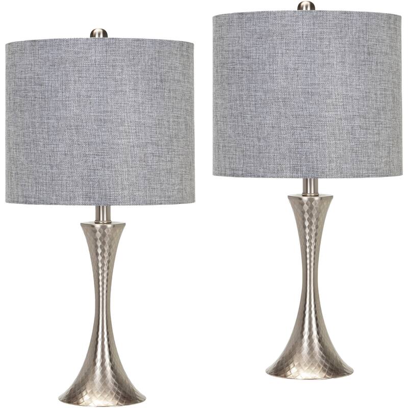 Artistic Weavers Liling Traditional Nickel Table Lamp Set (Set of 2) - 24"H x 12"W x 12"D - 24"H x 12"W x 12"D - Silver
