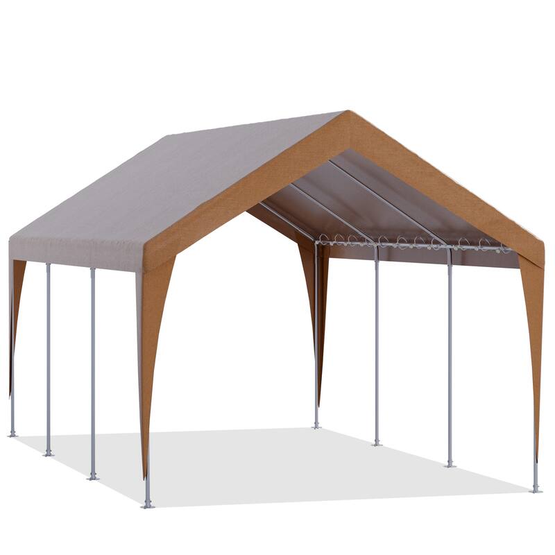 Heavy Duty Carport, All-Weather Waterproof Shelter with Steel Frame for Cars, Boats & Equipment