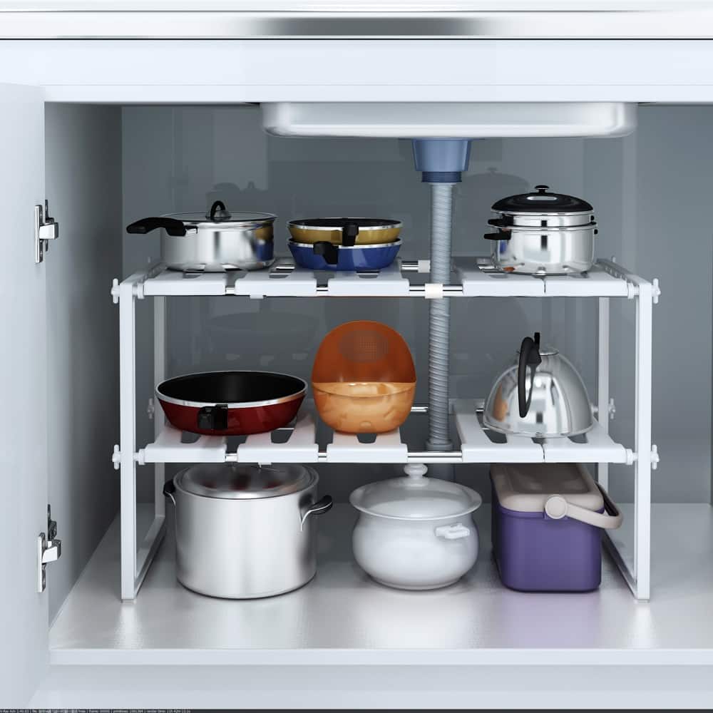 Classic Korean-style Stainless Steel Multi-functional Kitchen Sink Rack White