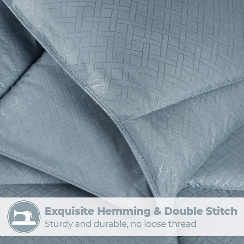 Superior Monochrome Basketweave Microfiber Down Alternative Comforter
