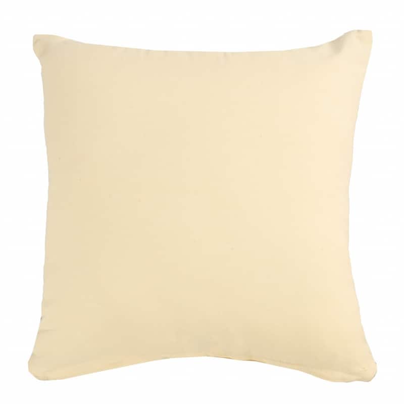 HomeRoots 20" X 20" Yellow And White 100% Cotton Zippered Pillow