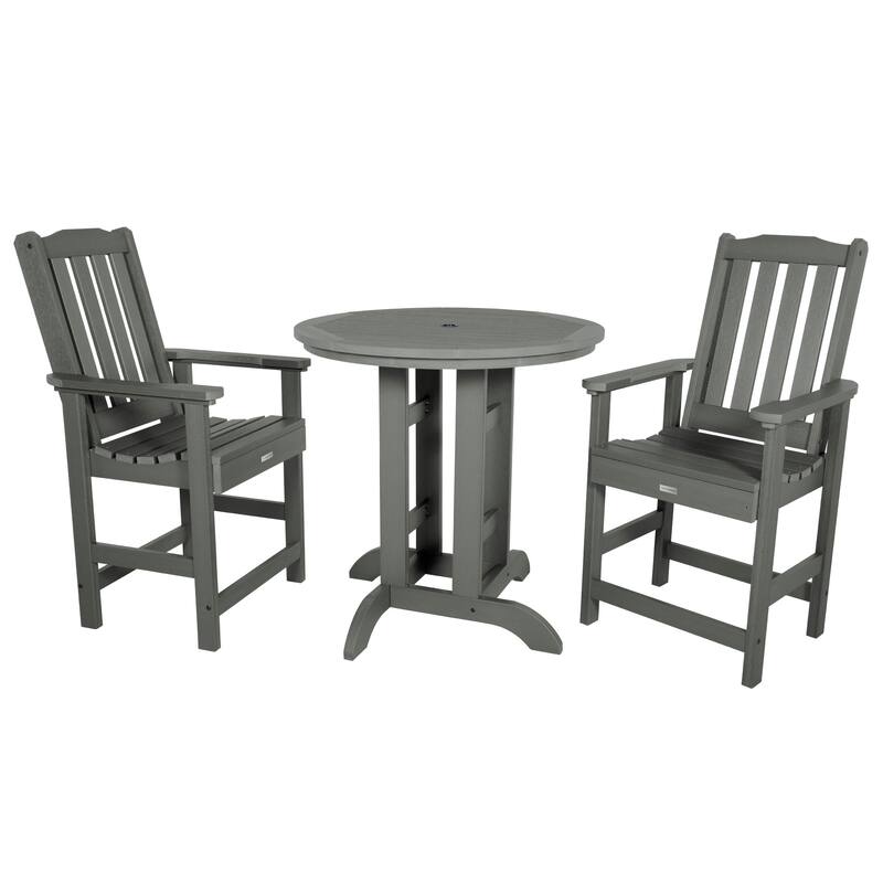 Lehigh 3-piece Counter Height Outdoor Dining Set - 36" Round Table - Coastal Teak