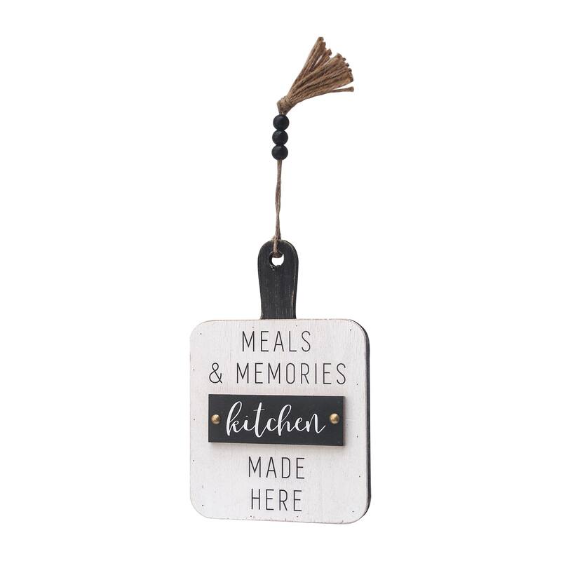 Cutting Board Shaped Kitchen Wall Sign with Beads and Tassels