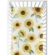 preview thumbnail 1 of 4, Sweet Jojo Designs Yellow, Green and White Boho Floral Sunflower Collection Girl Fitted Crib Sheet - Farmhouse Watercolor Flower