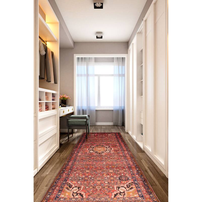 ECARPETGALLERY Hand-knotted Andelz Red Wool Rug - 3'8 x 10'5