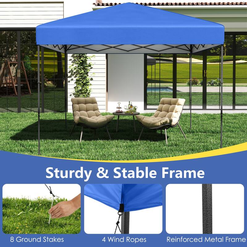 Gymax 10 X 10 FT Pop up Canopy Tent w/ Portable Carrying Bag 8 Stakes