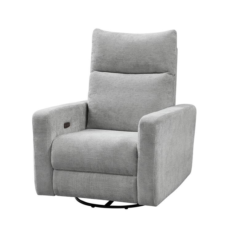 Olmas 33.5"W Power Swivel Glider Recliner with USB Charger
