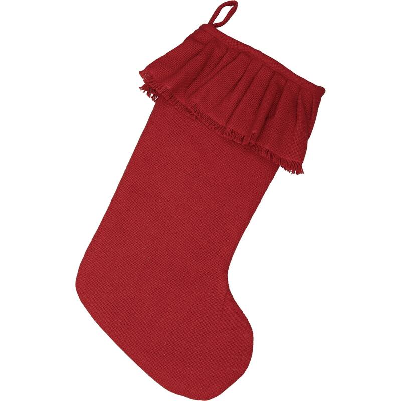 Festive Burlap Ruffled Stocking
