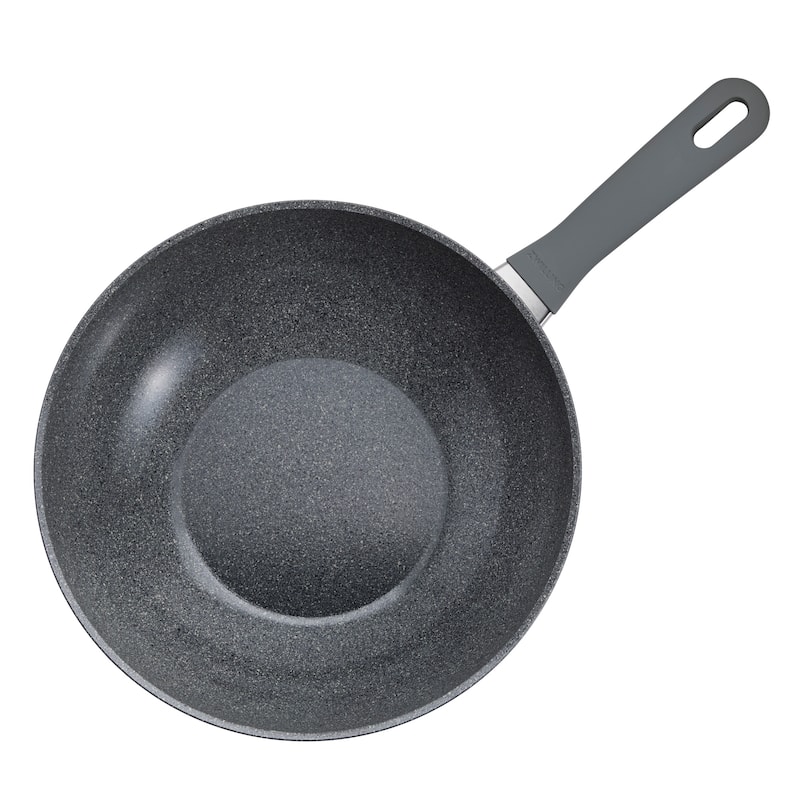 ZWILLING Parma Plus Ceramic 11-inch Aluminum Ceramic Nonstick Wok with Lid - Grey