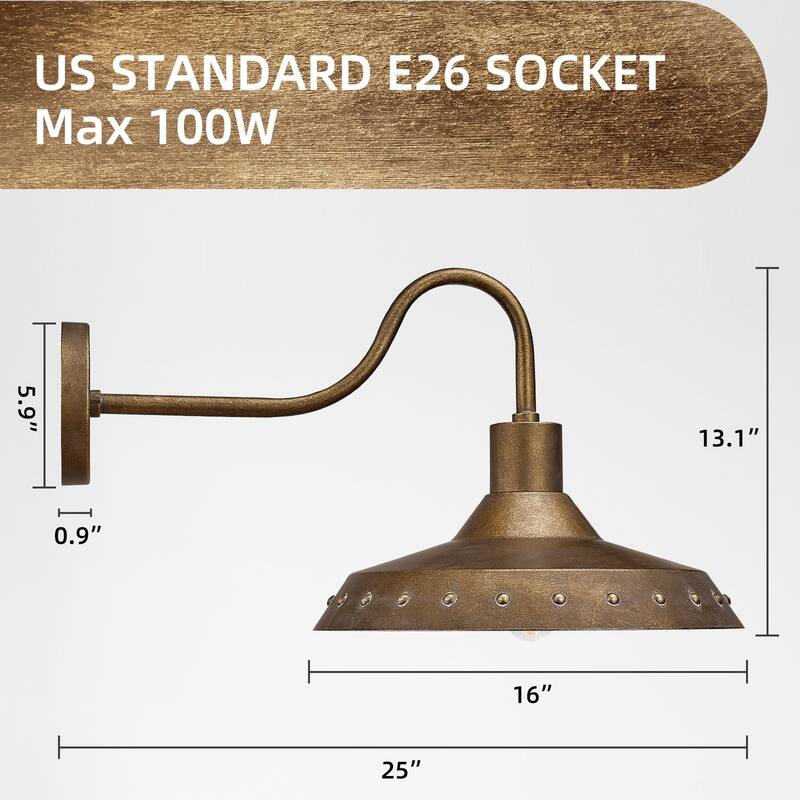 Gooseneck Barn Light, Exterior Wall Sconce