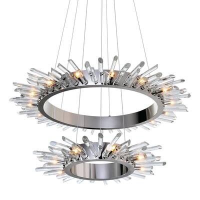 23 Light Chandelier with Polished Nickle finish.