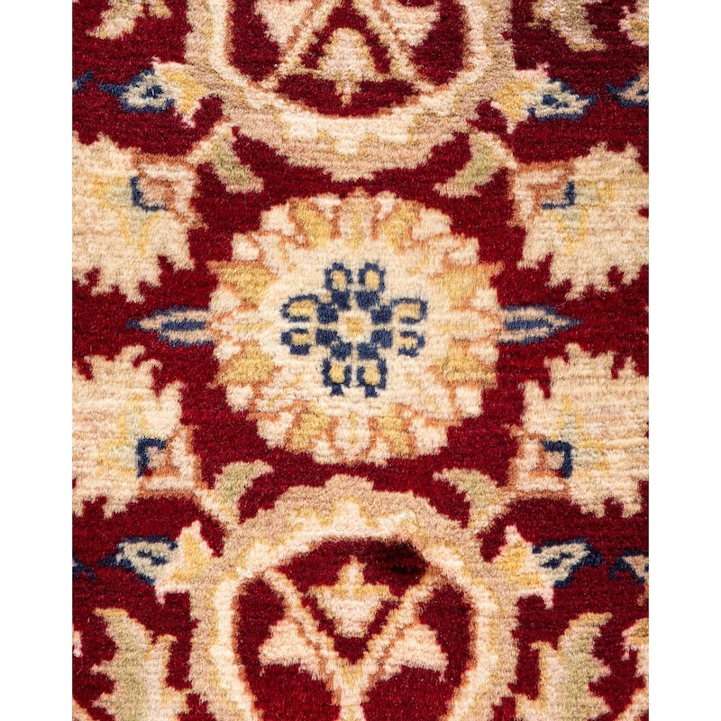 Overton Handknotted Wool Traditional Oriental Red Area Rug - 4' x 6'