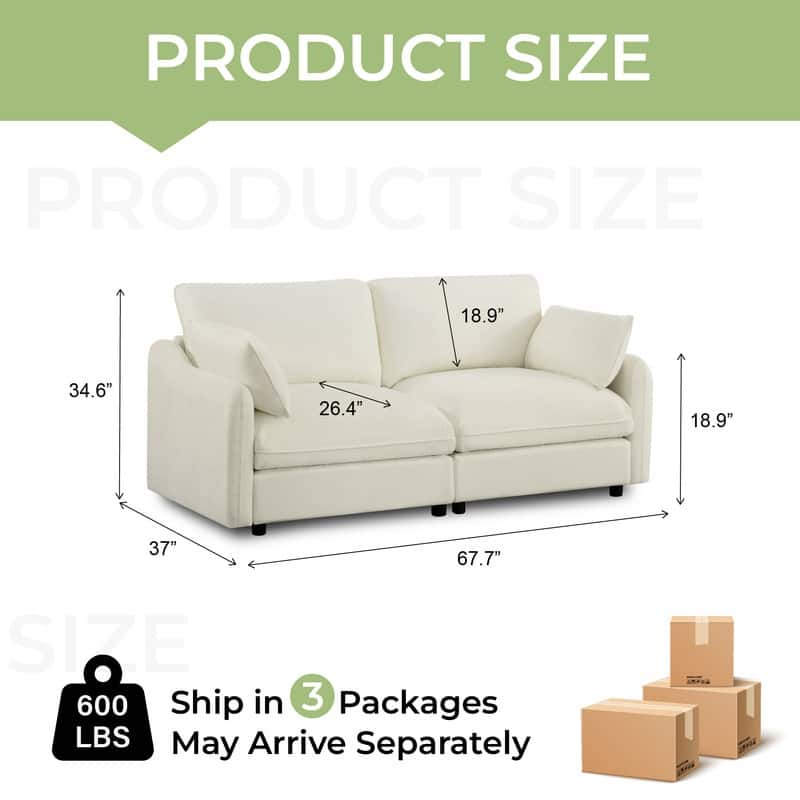 Spruce & Spring Oversized Cloud Modular Sectional Couches for Living Room