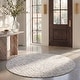 preview thumbnail 41 of 44, SAFAVIEH Adirondack Isabelle Chevron Distressed Rug 6' Round - Ivory/Dark Green