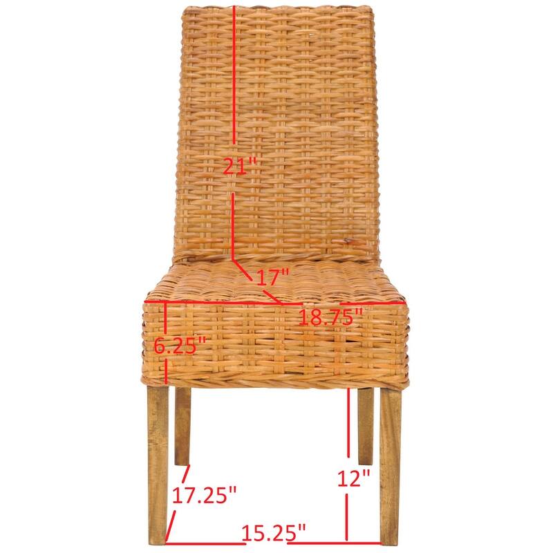 SAFAVIEH Marcy Brown Side Chair (Set of 2) - 18.1" W x 19.7" L x 39" H - 19"W x 22"D x 39"H