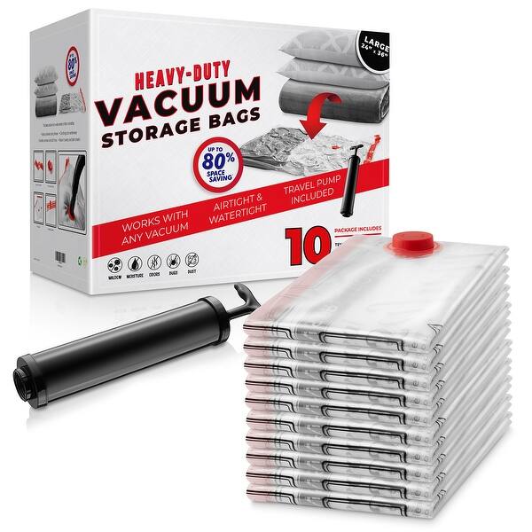Shop 10 Large 36 X 24 Vacuum Space Storage Saver Bags And Travel Pump Large 36 X 24 Inches Overstock 30827975