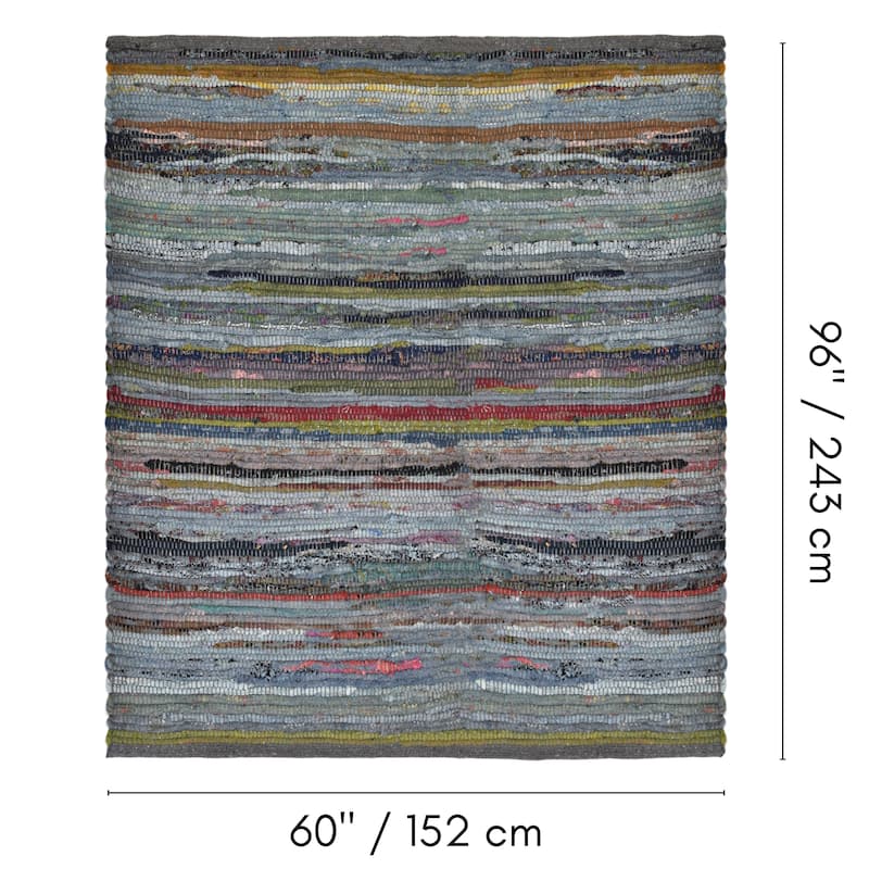 Fabstyles Premium Cotton Handmade Area Rag Rug Living Room, Hallway
