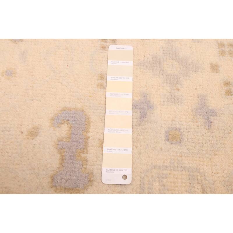 ECARPETGALLERY Hand-knotted Royal Oushak Cream Wool Rug - 2'7 x 13'7