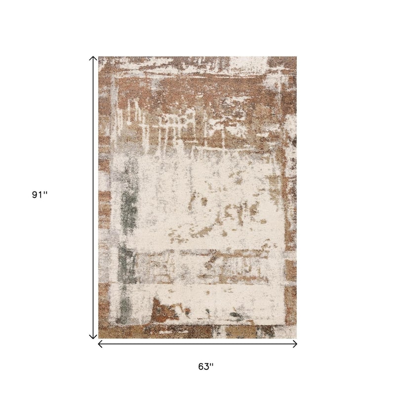 HomeRoots Abstract Modern Rectangle Area Rug - 5' X 8'