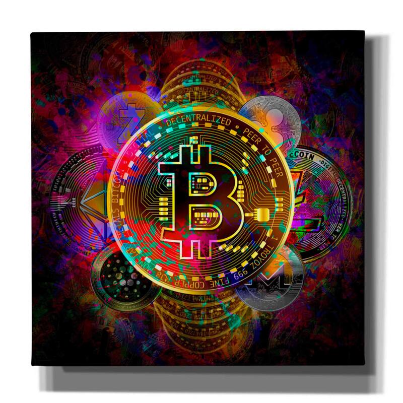 Epic Graffiti 'All Coins,' Canvas Wall Art - 26x26