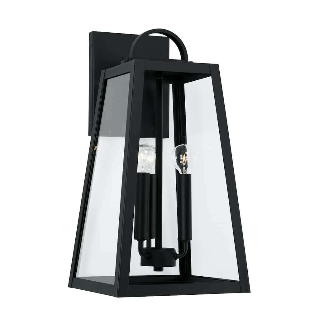 Leighton 10" 3-light Outdoor Wall Lantern w/ Clear Glass