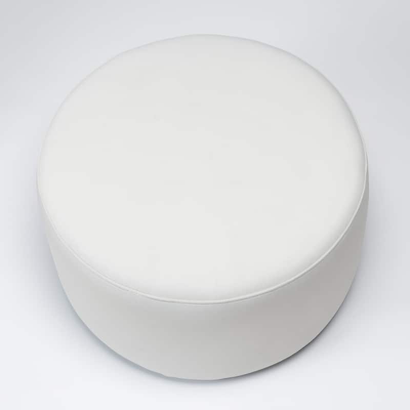KINWELL Round Upholstered Pouf Ottoman Footrest