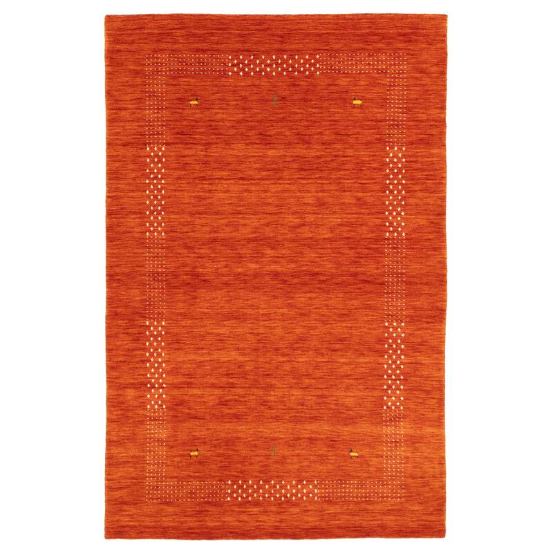 ECARPETGALLERY Hand Loomed Kashkuli Gabbeh Orange Wool Rug - 4'11 x 8'0