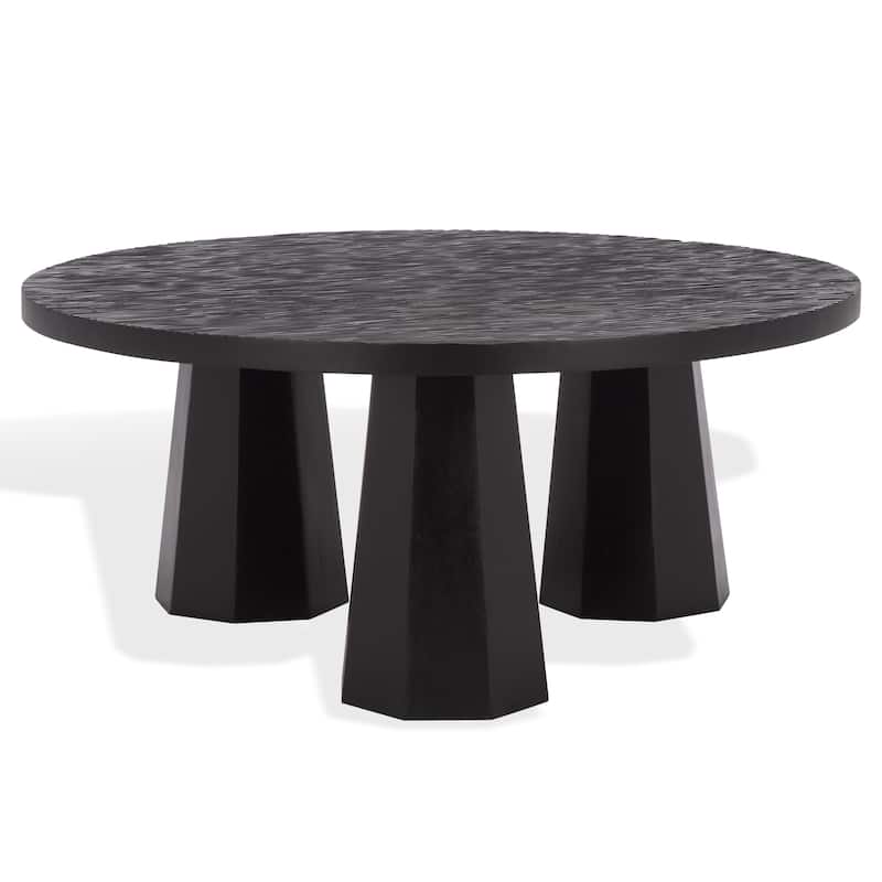 SAFAVIEH Couture Petraclara Wood Coffee Table - 43"W x 43"D x 19"H - Black