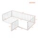 preview thumbnail 6 of 34, Twin Floor Bed Frame, Fun Fence Design with Openable Door, No Slats