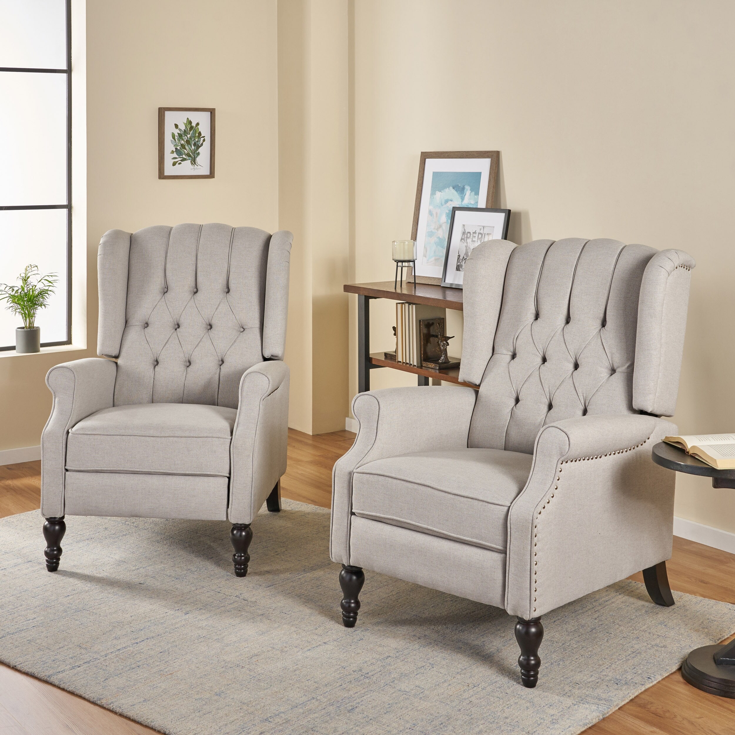 Walter contemporary tufted fabric store recliner