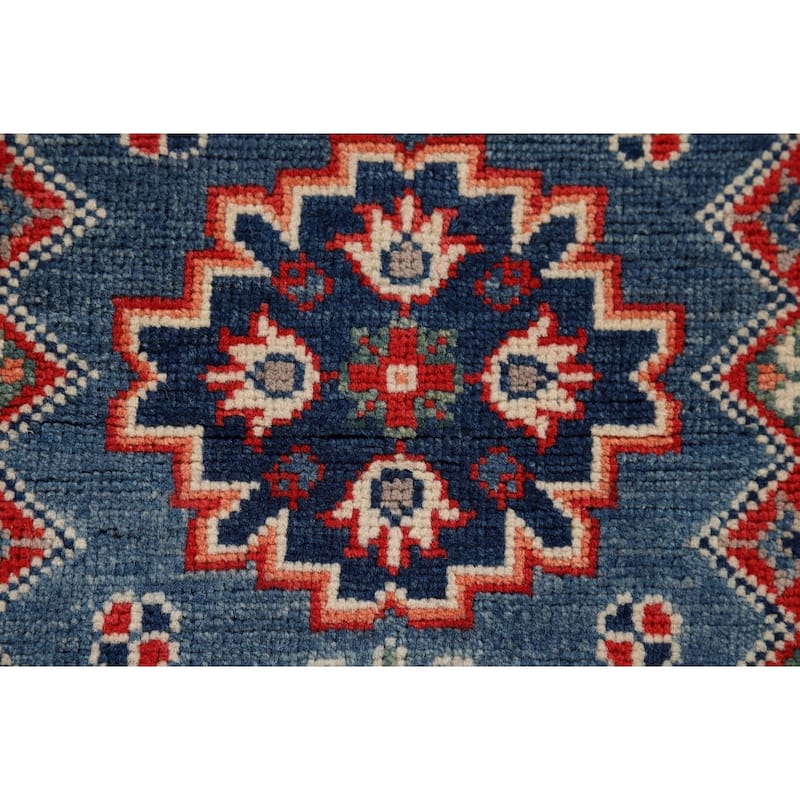 Blue Kazak Accent Rug Handmade Oriental Wool Carpet - 2'1" x 3'0"