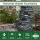 preview thumbnail 2 of 6, Hanover 38-In. 4-Tier Stacked Stone Indoor or Outdoor Garden Fountain with LED Lights for Patio, Deck, Porch
