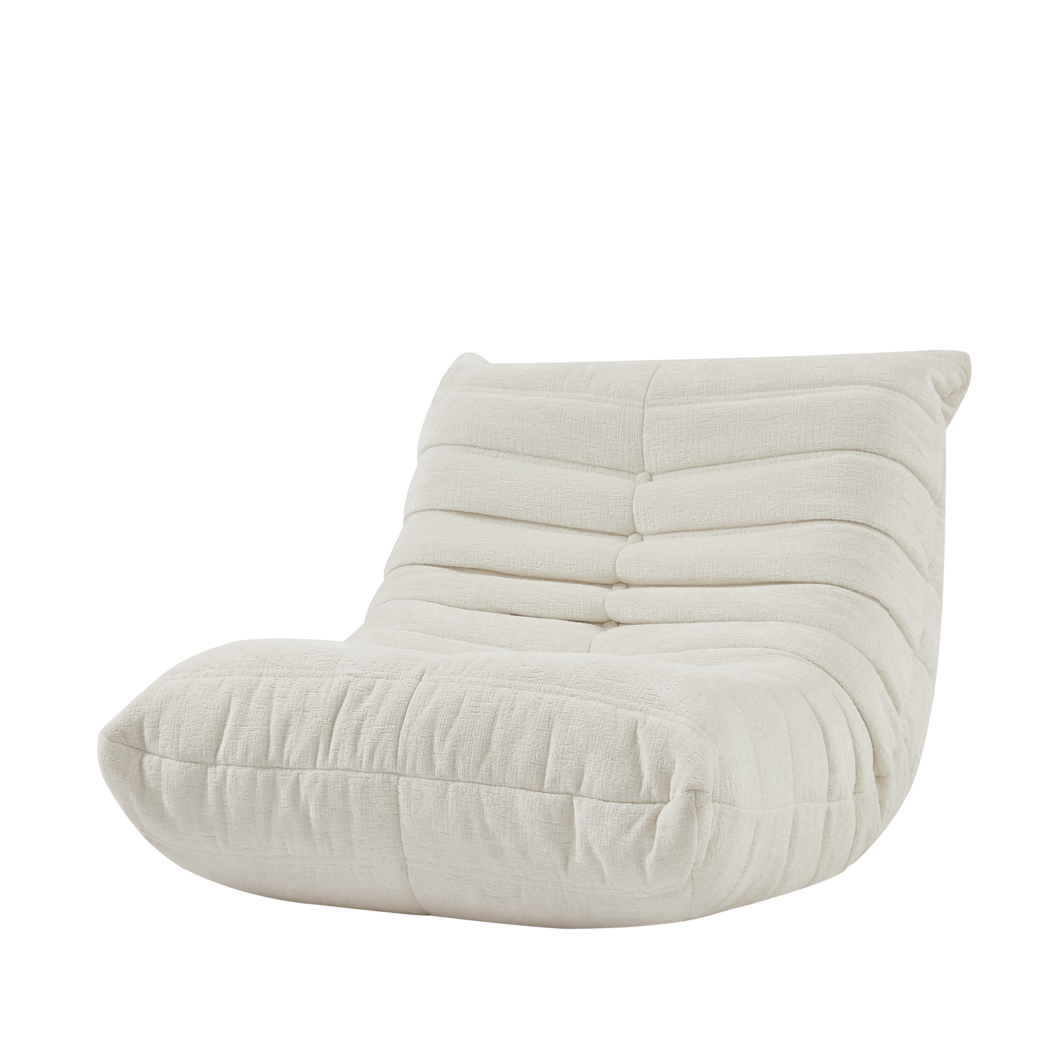 Fireside Chair, Lazy Floor Sofa, Accent Bean Bag Couches, Modern Armless Lounge Chair for Living Room