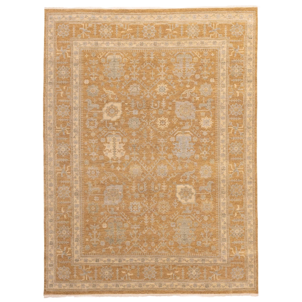 ECARPETGALLERY Hand-knotted Jamshidpour Light Brown Wool Rug - 9'0 x 12'0