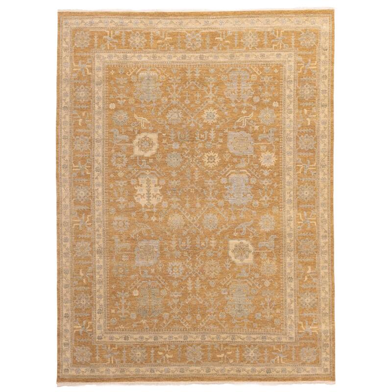 ECARPETGALLERY Hand-knotted Jamshidpour Light Brown Wool Rug - 9'0 x 12'0