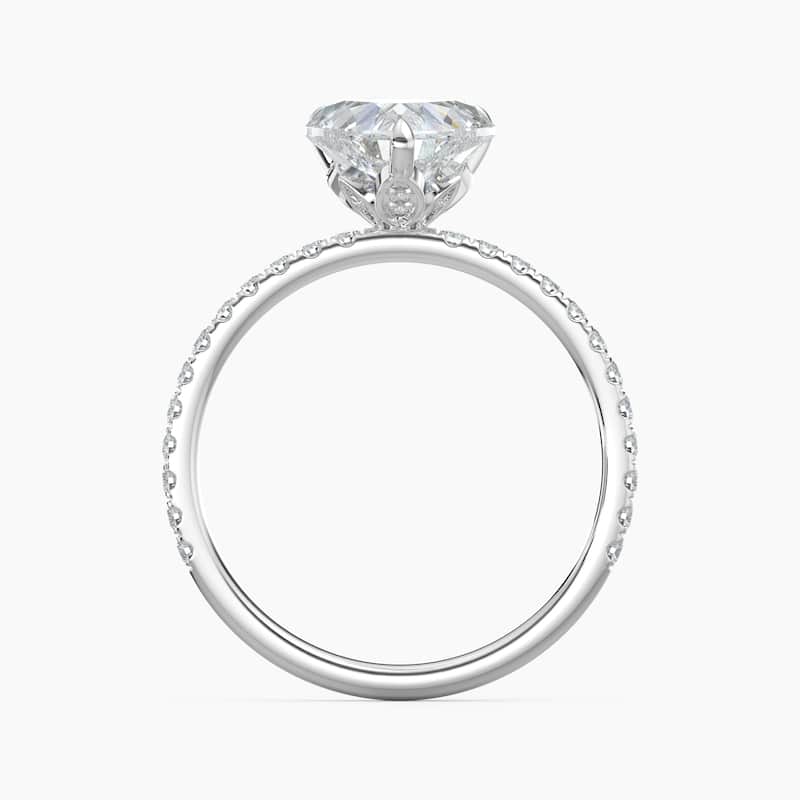 Auriya 14k Gold Heart Lab Grown Floral Petal Diamond Accent Engagement Ring 1.00 to 5.00 ct. tw. (F-G, VS)
