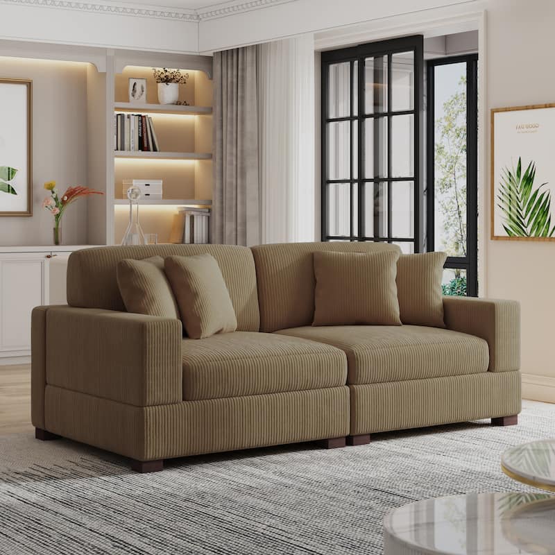 Oversized Modular Sectional Sofa Set with Pillows for Living Room