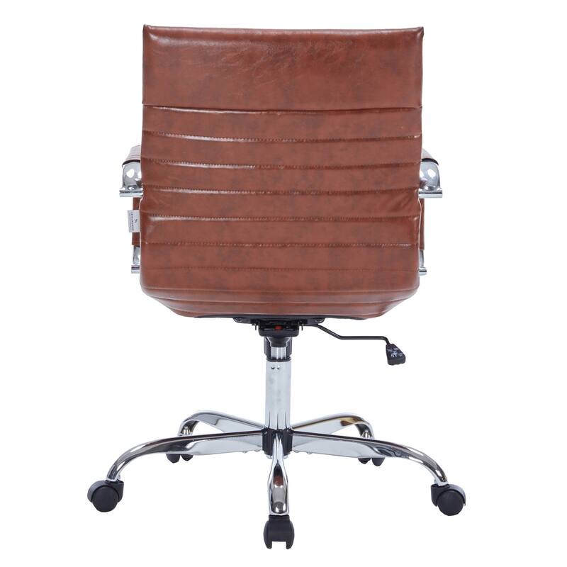 Harris Ergonomic Mid-Back Leather Office Chair with Metal Frame, Adjustable Height, Tilt Lock, and Swivel for Home Office