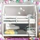 preview thumbnail 2 of 22, Elegant Twin over Twin Loft Bed with Roof Design, Safety Guardrail and Ladder, Solid Construction & Versatility Galore, White